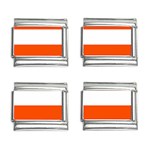 Horizontal Stripes - White and Tangelo Orange 9mm Italian Charm (4 pack)