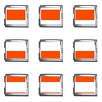 Horizontal Stripes - White and Tangelo Orange Mega Link Italian Charm (9 pack)