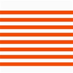 Horizontal Stripes - White and Tangelo Orange Collage 8  x 10 