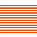 Horizontal Stripes - White and Tangelo Orange Collage 11  x 14 