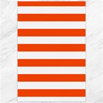 Horizontal Stripes - White and Tangelo Orange Canvas 20  x 30 