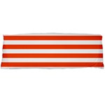 Horizontal Stripes - White and Tangelo Orange Body Pillow Case (Dakimakura) (One Side)