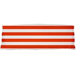 Horizontal Stripes - White and Tangelo Orange Body Pillow Case Dakimakura (Two Sides)