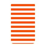 Horizontal Stripes - White and Tangelo Orange Memory Card Reader (Rectangular)