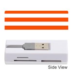 Horizontal Stripes - White and Tangelo Orange Memory Card Reader (Stick)