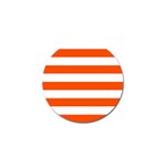 Horizontal Stripes - White and Tangelo Orange Golf Ball Marker