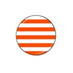 Horizontal Stripes - White and Tangelo Orange Hat Clip Ball Marker (4 pack)