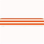 Horizontal Stripes - White and Tangelo Orange Small Bar Mat