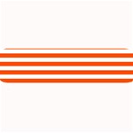 Horizontal Stripes - White and Tangelo Orange Medium Bar Mat