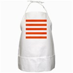 Horizontal Stripes - White and Tangelo Orange BBQ Apron