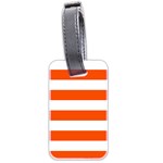 Horizontal Stripes - White and Tangelo Orange Luggage Tag (Two Sides)