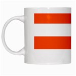 Horizontal Stripes - White and Tangelo Orange White Mug