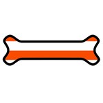 Horizontal Stripes - White and Tangelo Orange Magnet (Dog Bone)