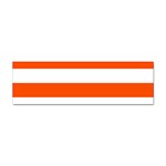 Horizontal Stripes - White and Tangelo Orange Sticker Bumper (100 pack)