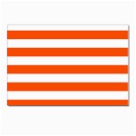 Horizontal Stripes - White and Tangelo Orange Postcard 4 x 6  (Pkg of 10)