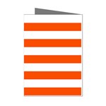 Horizontal Stripes - White and Tangelo Orange Mini Greeting Cards (Pkg of 8)