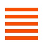 Horizontal Stripes - White and Tangelo Orange Greeting Card 4.5  x 6 