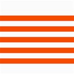 Horizontal Stripes - White and Tangelo Orange 5  x 7  Photo Cards