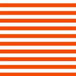 Horizontal Stripes - White and Tangelo Orange ScrapBook Page 8  x 8 