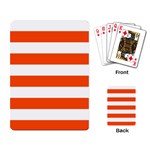 Horizontal Stripes - White and Tangelo Orange Playing Cards Single Design
