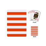 Horizontal Stripes - White and Tangelo Orange Playing Cards (Mini)