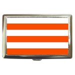 Horizontal Stripes - White and Tangelo Orange Cigarette Money Case
