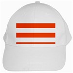 Horizontal Stripes - White and Tangelo Orange White Cap