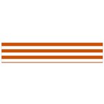 Horizontal Stripes - White and Burnt Orange Flano Scarf (Small)