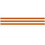 Horizontal Stripes - White and Burnt Orange Flano Scarf (Large)
