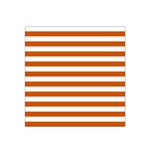 Horizontal Stripes - White and Burnt Orange Satin Bandana Scarf