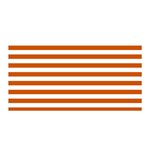 Horizontal Stripes - White and Burnt Orange Satin Wrap