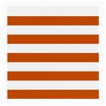 Horizontal Stripes - White and Burnt Orange Medium Glasses Cloth (2 Sides)