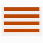 Horizontal Stripes - White and Burnt Orange Large Glasses Cloth