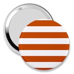 Horizontal Stripes - White and Burnt Orange 3  Handbag Mirror