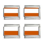 Horizontal Stripes - White and Burnt Orange 9mm Italian Charm (4 pack)