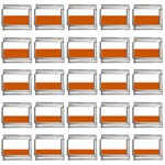 Horizontal Stripes - White and Burnt Orange 9mm Italian Charm (25 pack)