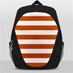 Horizontal Stripes - White and Burnt Orange Backpack Bag
