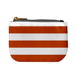 Horizontal Stripes - White and Burnt Orange Mini Coin Purse