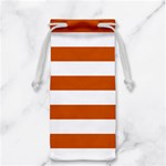 Horizontal Stripes - White and Burnt Orange Jewelry Bag