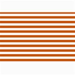 Horizontal Stripes - White and Burnt Orange Collage 12  x 18 
