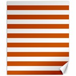 Horizontal Stripes - White and Burnt Orange Canvas 8  x 10 