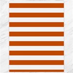Horizontal Stripes - White and Burnt Orange Canvas 12  x 16 