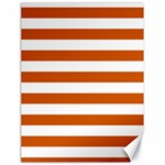 Horizontal Stripes - White and Burnt Orange Canvas 18  x 24 
