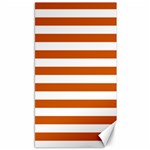 Horizontal Stripes - White and Burnt Orange Canvas 40  x 72 