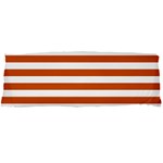 Horizontal Stripes - White and Burnt Orange Body Pillow Case Dakimakura (Two Sides)