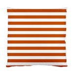 Horizontal Stripes - White and Burnt Orange Standard Cushion Case (One Side)