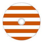 Horizontal Stripes - White and Burnt Orange CD Wall Clock