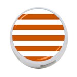 Horizontal Stripes - White and Burnt Orange 4-Port USB Hub (Two Sides)