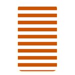 Horizontal Stripes - White and Burnt Orange Memory Card Reader (Rectangular)