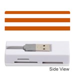 Horizontal Stripes - White and Burnt Orange Memory Card Reader (Stick)